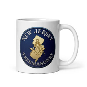 New Jersey Freemasonry White glossy mug